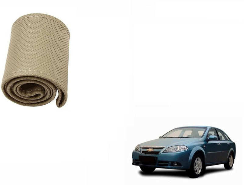 CARIZO Hand Stiched Steering Cover For Chevrolet Optra SRV(Beige, Leatherite)