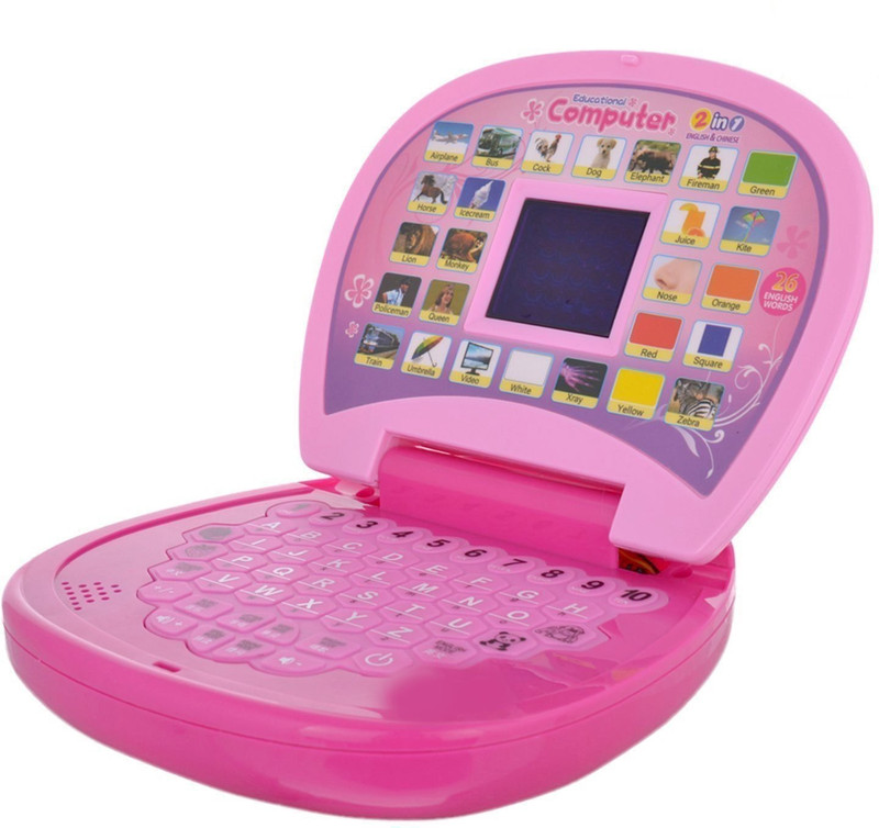 fedexo Educational Computer Abc And 123 Learning Kids Laptop With LED Display And Music - Pink(Pink)