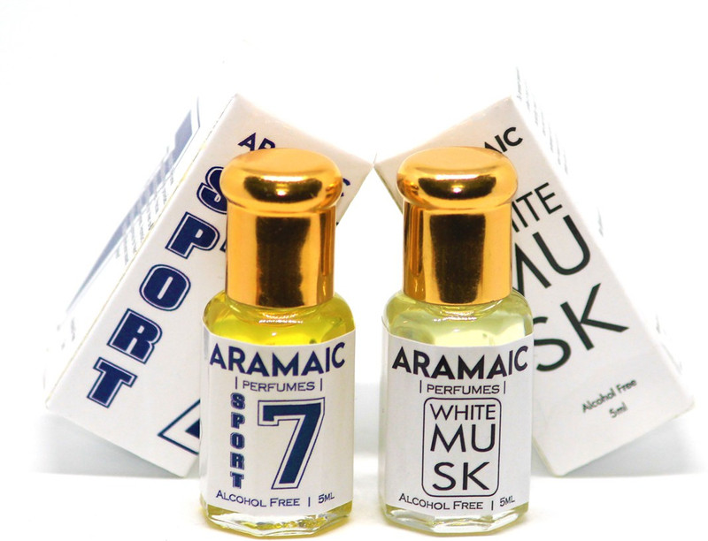 Aramaic COMBO PACK | PACK OF 2 |PREMIUM ATTAR | WHITE MUSK | SPORT | 5 ML | ALCOHOL FREE Floral Attar(Musk)