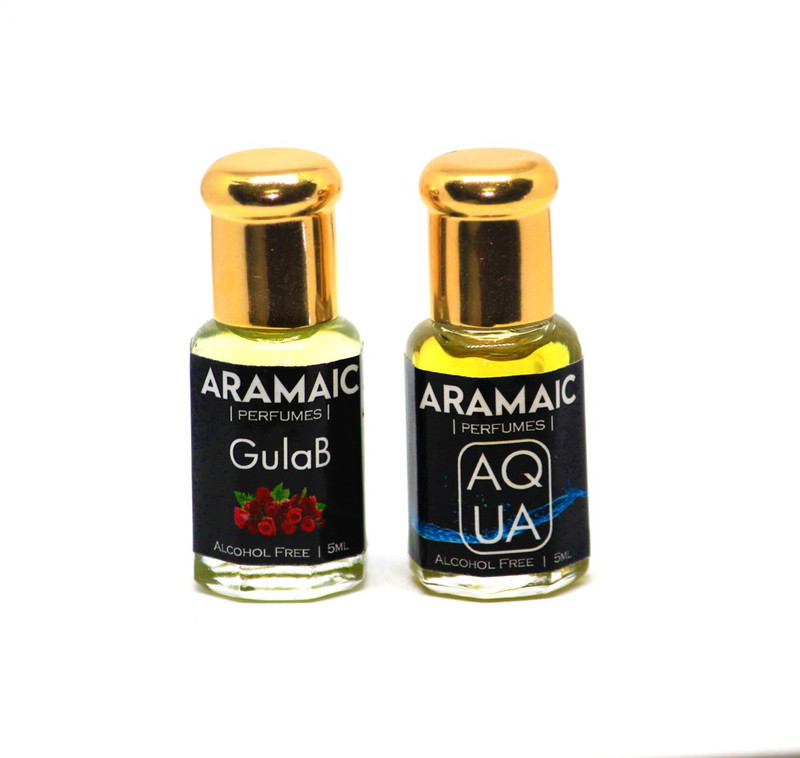 Aramaic COMBO PACK | PACK OF 2 |PREMIUM ATTAR | AQUA | GULAB | 5 ML | ALCOHOL FREE Floral Attar(Floral)