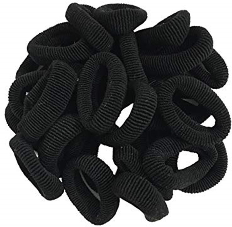 drp fasion Elastic Ponytail Holder Hair Ropes Hair Band Rubber Band Girls Hair Accessories Black 2 Black Head Band(Black)
