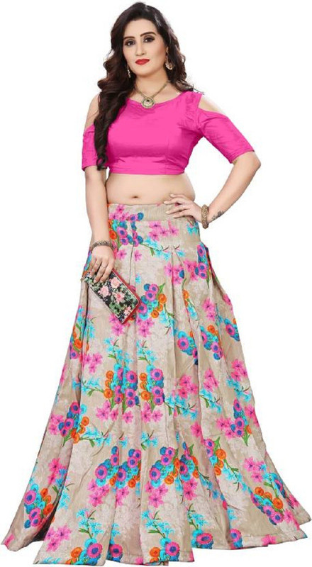 rukhsar fab Floral Print Semi Stitched Lehenga Choli(Multicolor)