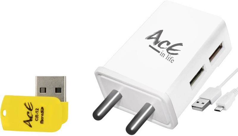 aaceinlife Wall Charger Accessory Combo for 1 Data Cable,1 Adapter Charger,1 Card reader,Manual(White)