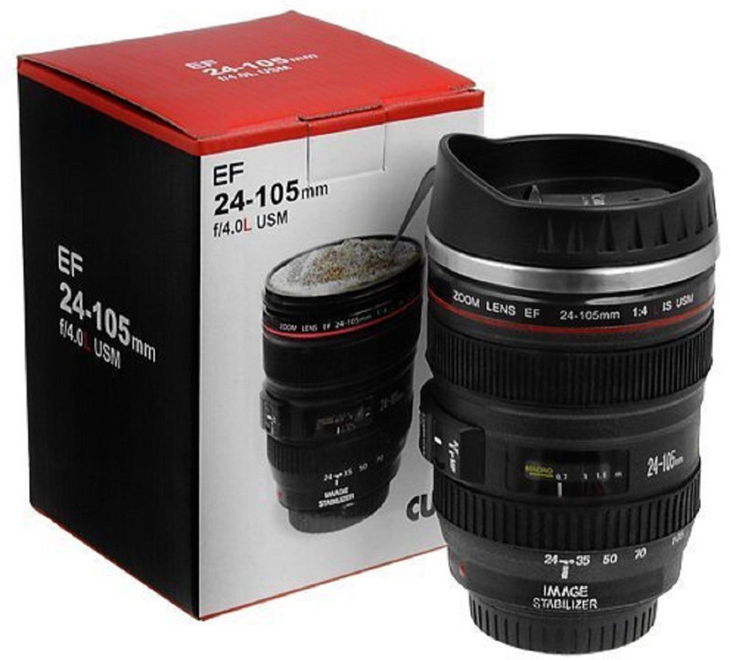 hope smile Camera Lens Plastic Coffee Black Plastic Mug(400 ml)