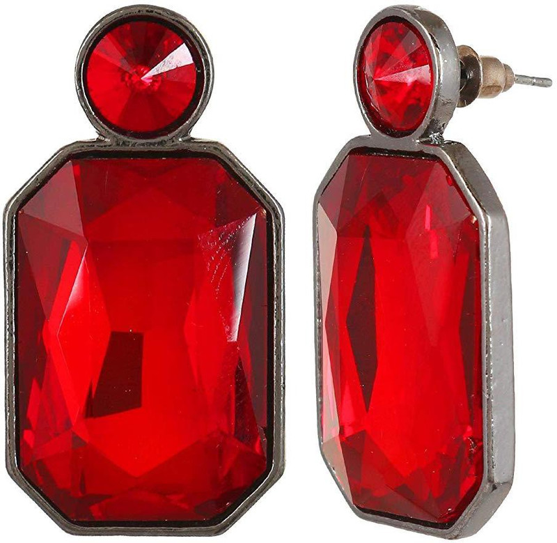 amd collection red kundan stud earing Crystal Metal Stud Earring