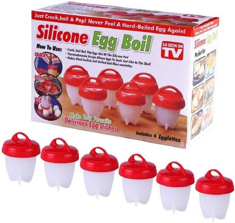 elegant shopping SSP-005 Egg Cooker(White, Red, 6 Eggs)