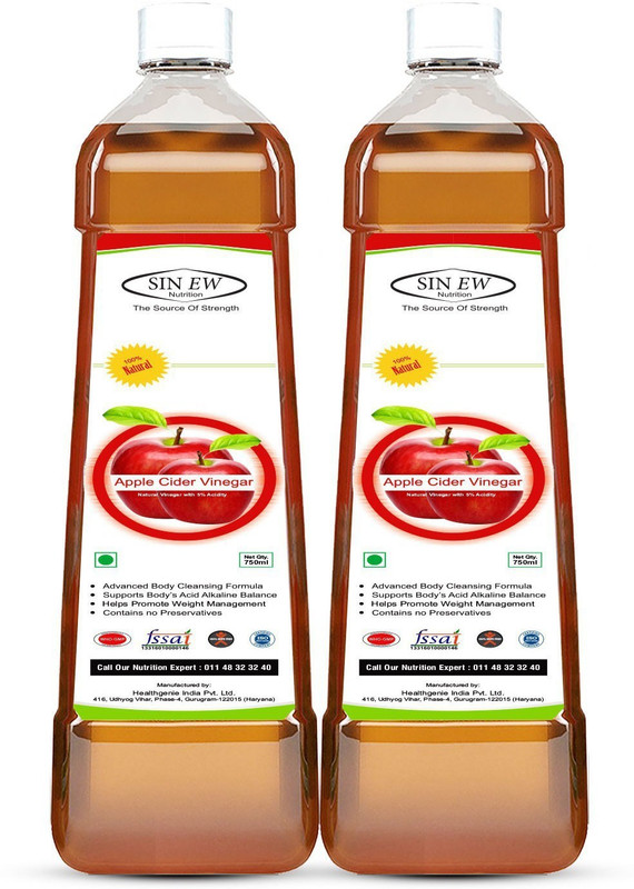 Sinew Nutrition Without Mother of Vinegar 1500 ml Apple Cider Vinegar(2x750 ml, Apple Flavored)