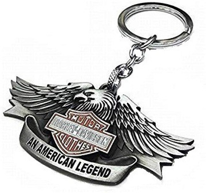 imperium bizz Silver Harley Davidson (An American Legend) Eagle Logo Keyring & Keychain Key Chain