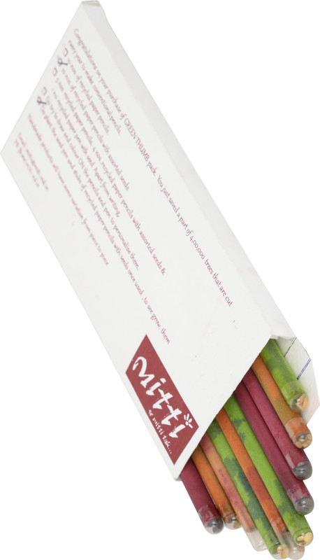 mitti se mitti tak Recycled Paper Pencils with Seeds, 2B, Box of 10 Pencil(Set of 1, Multicolor)