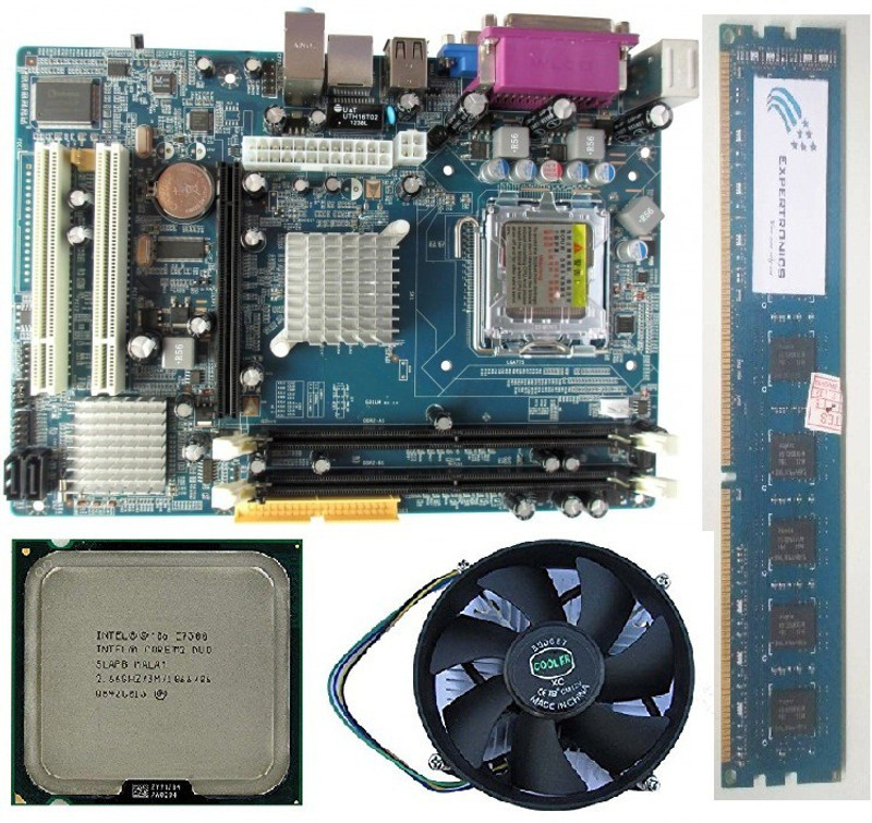 Expertronics Core 2 Duo Processor With 945 Motherboard along With 2GB DDR2 RAM and FAN Combo Motherboard(Black)