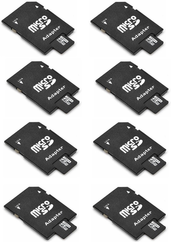 YTM Ytm 8 Pcs MicroSD to SD SDHC Memory Card Adapter (Black) 64 GB MicroSD Card Class 10 95 Memory Card