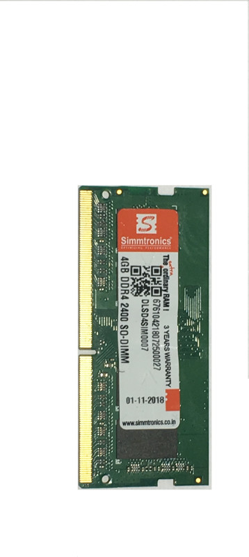 simtronics 4gb ddr4 2400 laptop DDR4 4 GB (Single Channel) Laptop (4gb ddr4 laptop)(Green)