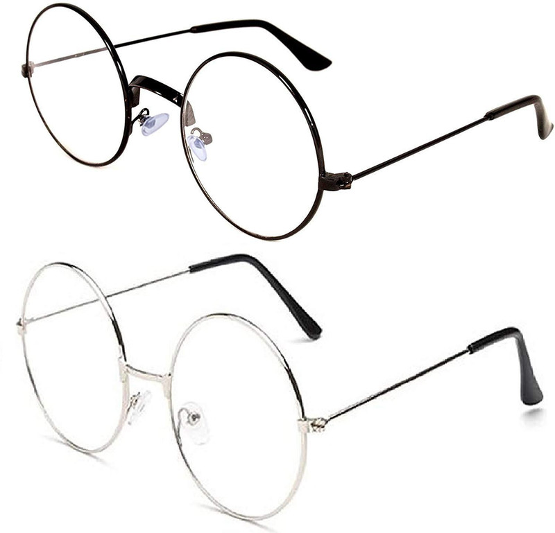 kingsunglasses Round Sunglasses(Clear)