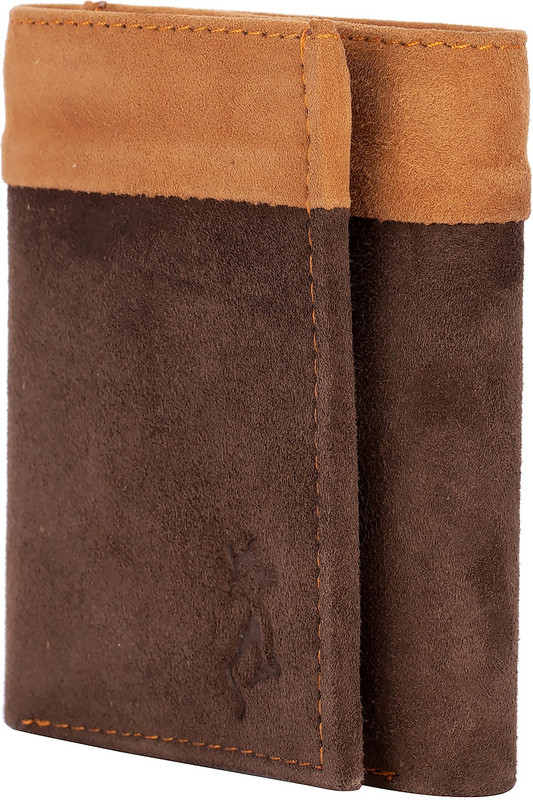 de meow Men Casual Brown Genuine Leather Wallet(7 Card Slots)