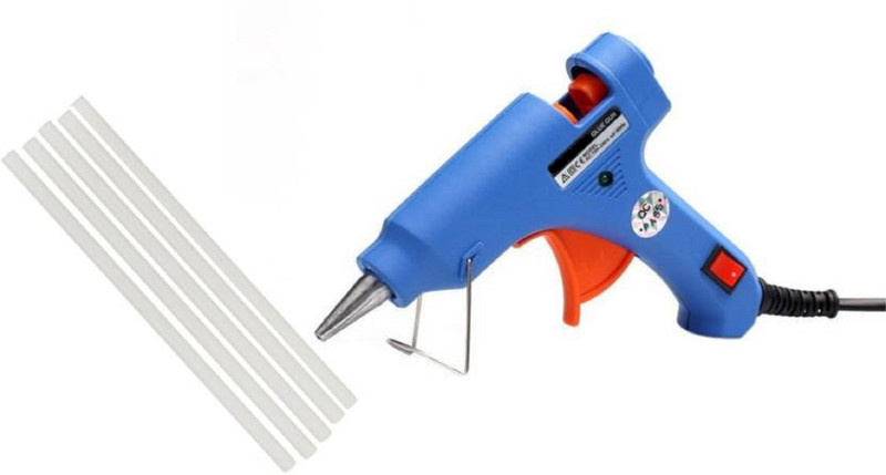 stickum 20W With 5 Glue Sticks Hot Melt Glue Gun Blue Color For Art and Crafts , Diy , Kirigami , Paper , PCB , Plush Toys , Crafts , Wood , Box Standard Temperature Corded Glue Gun (07 mm) Standard Temperature Corded Glue Gun(7 mm)