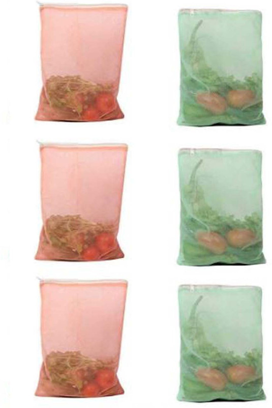 southfashions 6 Fridge bags with Zip Large size 1Kg+ Pack of 6 Grocery Bags(Multicolor)