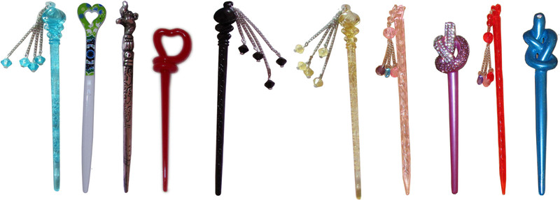 convalesce Combo of Multi Color Juda Sticks Bun Stick(Multicolor)