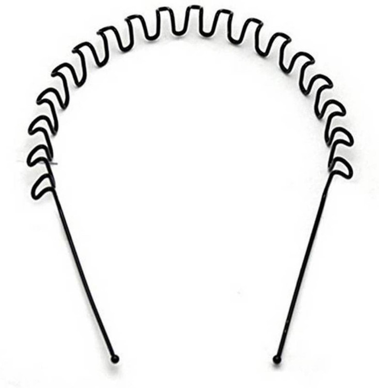 drp fasion remium Quality Hair Band For Men And Women Daily Use Black Spring ZigZag Wave Metal Hair Hoop Band Unisex Sports Headband Hair Band (Black) Head Band(Black)