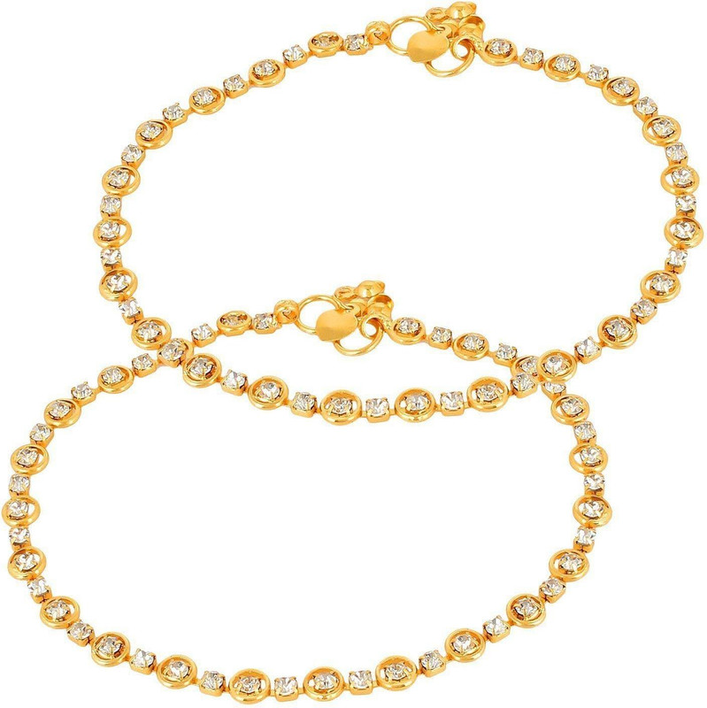 sober shoppy Brass Anklet(Pack of 2)