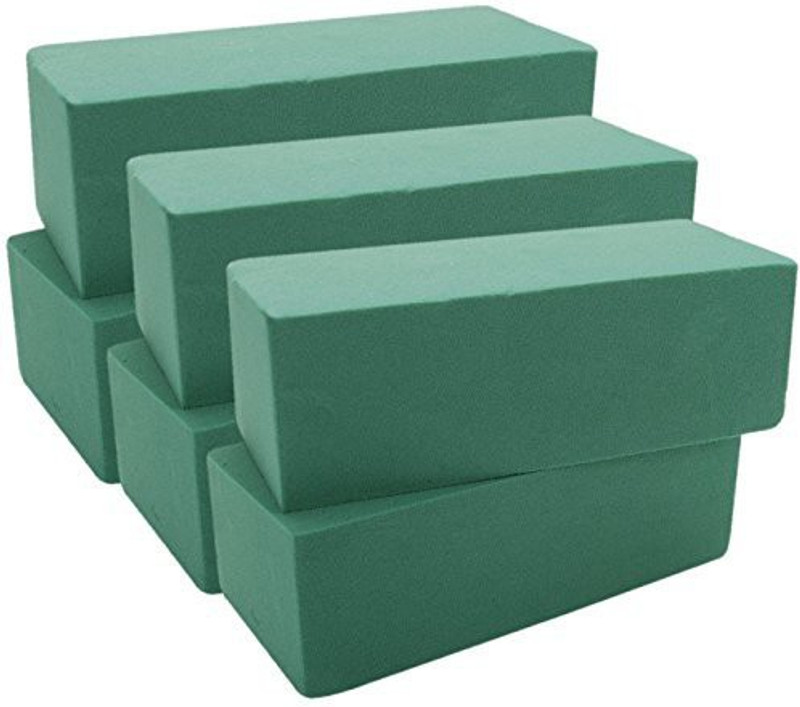 kedudes Premium Floral Foam Bricks Green Styrofoam Wet Foam Blocks 2.87 X 3.87 X 8.87 Inches - 6/Pkg Green
