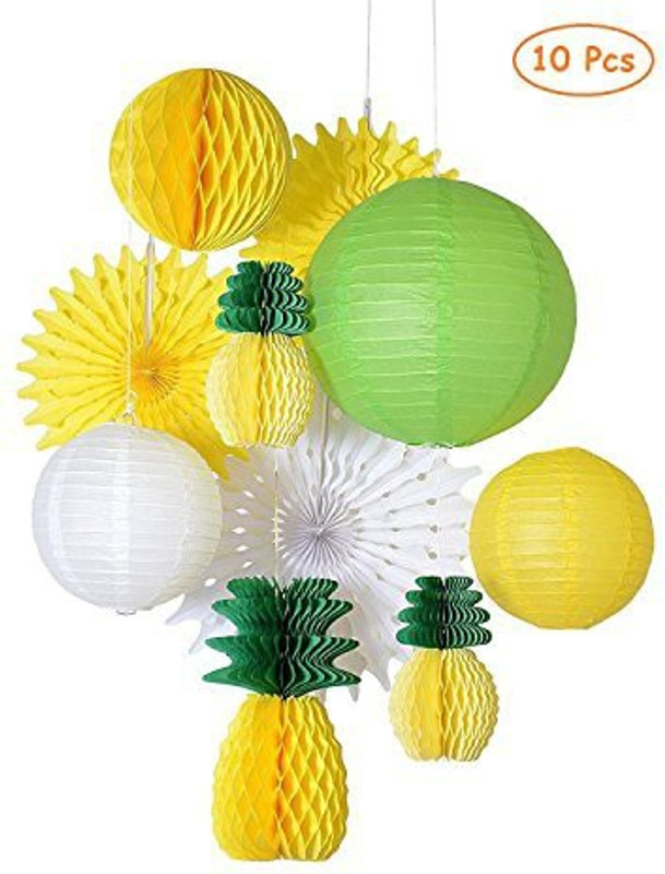 paper jazz Paperjazz Summer Party Honeycomb Pineapple Ball Tropical Hawaiian Party Festival Paper Lantern Paper Fan Decoration