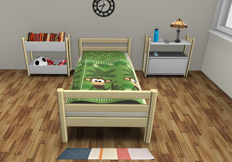 lots4tots Solid Wood Single Bed(Finish Color -  Natural Finishi)