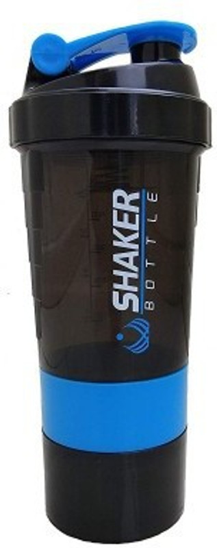 shaker 3 Storage compartment 500 ml Shaker(Pack of 1, Blue, Black)