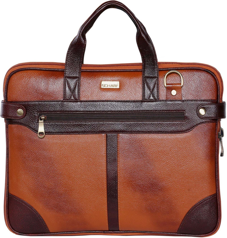 Scharf Sir Dom Bert-Z-Walker Medium Briefcase - For Men & Women(Tan)