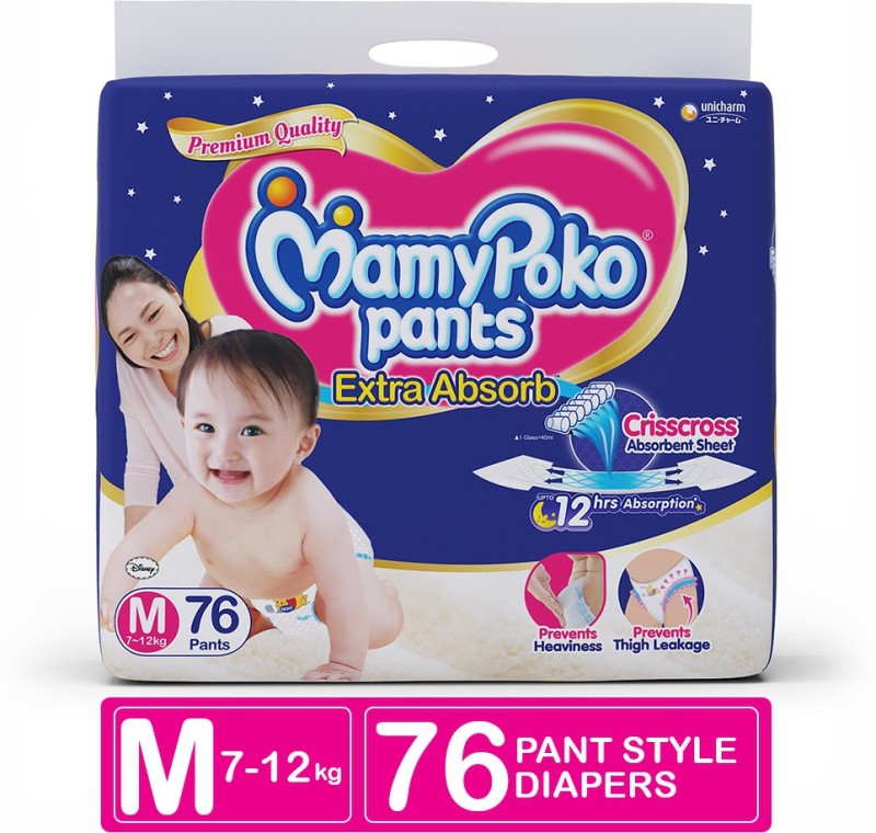 MamyPoko Pants Extra Absorb Diaper - M(76 Pieces)