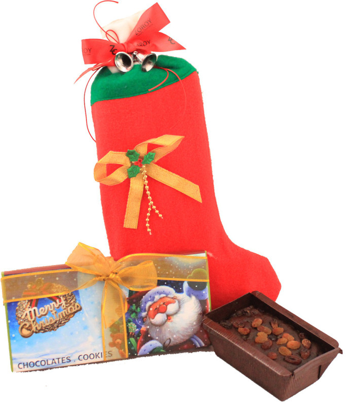 Zoroy Luxury Chocolate Christmas Stocking Hamper with chocolates, cookies and plum cake Combo(1)