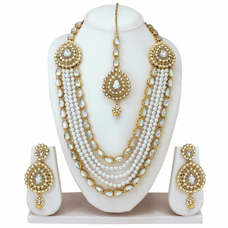sober shoppy Alloy Jewel Set(White, Gold)