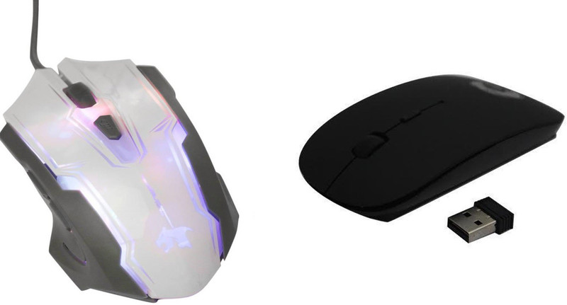 DARK EDGE LJ 806 WIRED GAMING MOUSE WITH WIRELESS MOUSE Wired Optical Gaming Mouse(USB 2.0, Multicolor)