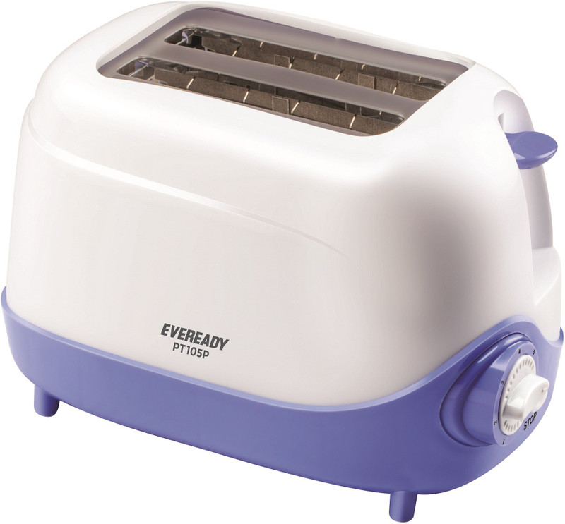 Eveready pt105p 650 W Pop Up Toaster(White, Blue)