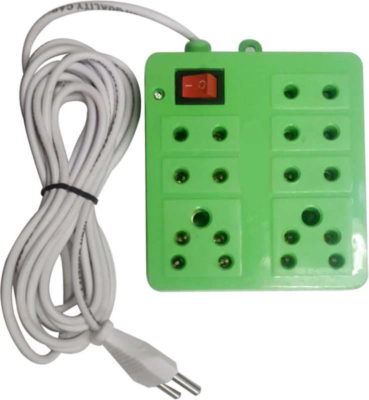 Element Extension_Square green 7 Socket Surge Protector(Green)