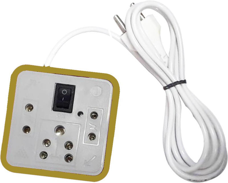 SHOPTICO Extension box_3 Socket 1 switch 3 Socket Surge Protector(White)