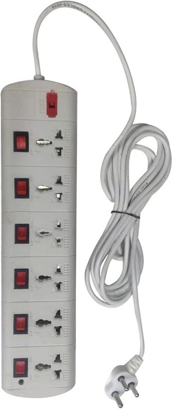 Element Extension_Rectangle white 6 Socket Surge Protector(White)
