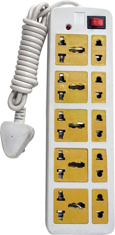 SHOPTICO Extension box_10 socket 1 switch 10 Socket Surge Protector(White)