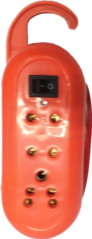 SHOPTICO Extension box_3 Socket 1 switch 3 Socket Surge Protector(Red)