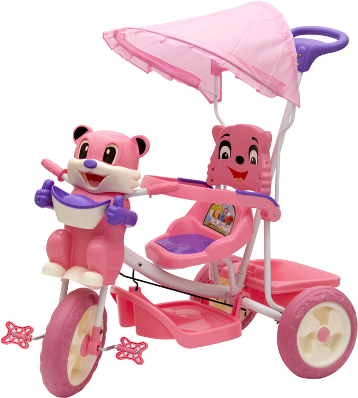 kayoksh BABY TRICYCLE PINK PURPLE WITH BASKET AND CANOPY & PARENT HANDAL 508 KY-508PP-033 Tricycle(Red, White)