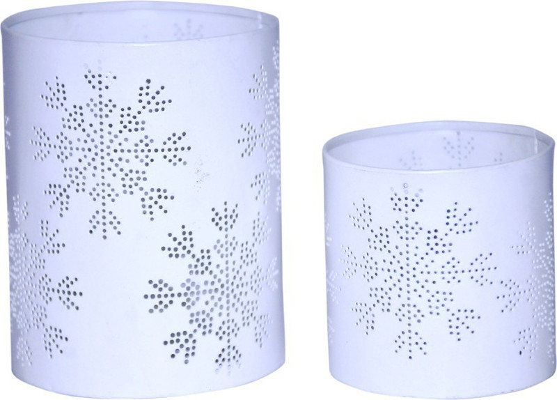 creative group votive tea light holder set of 2(white) Iron 2 - Cup Tealight Holder Set(White, Pack of 2)