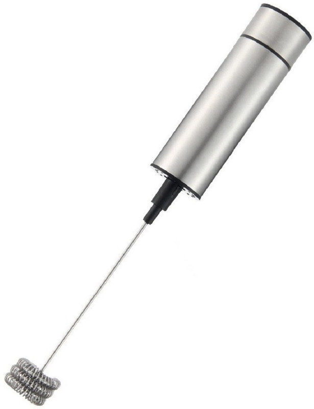 Amicikart Battery Operated Milk Frother Triple Spring With Extra Whisk Head made of Stainless Steel For Coffee Cappuccino Stirrer Foamer 3 W Hand Blender(Silver)
