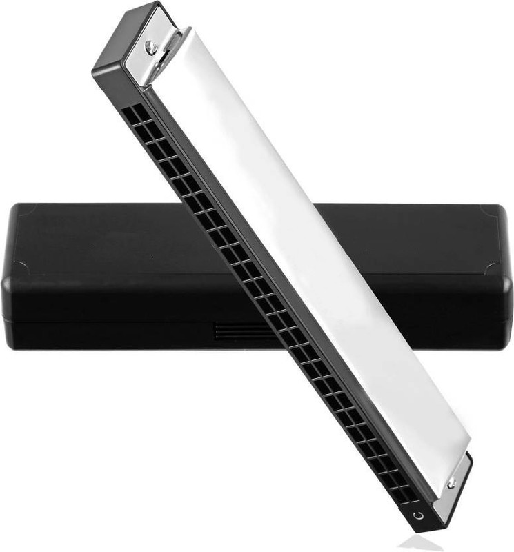 THE LALIT ENTERPRISES Hero HARMONICA Mouth Organ 24 Holes 48 Tones C Key With White Box (Silver)(Silver)
