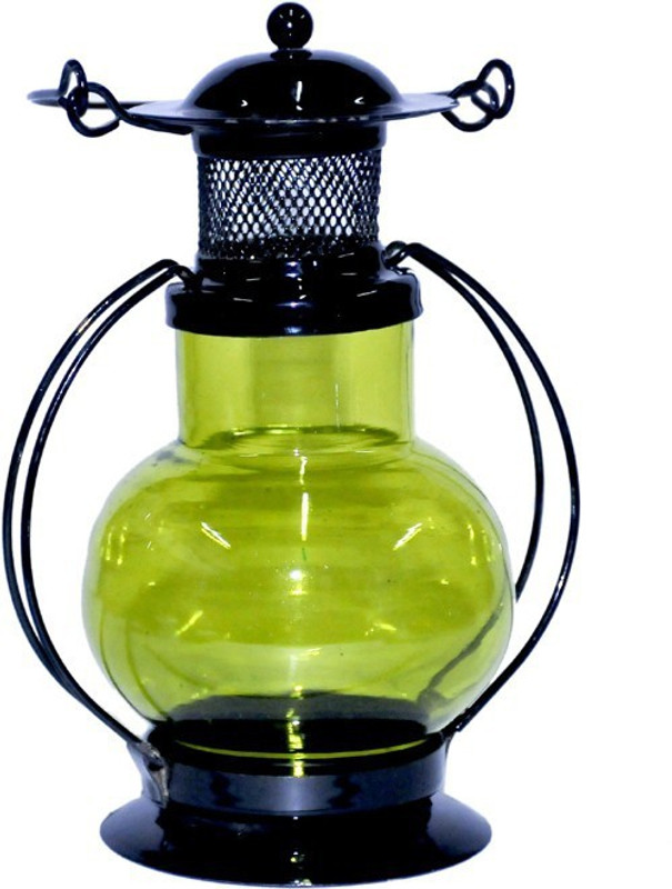 creative group Hanging Lanterns for Home Decoration Green Cast Iron Hanging Lantern(15 cm X 10 cm, Pack of 1)