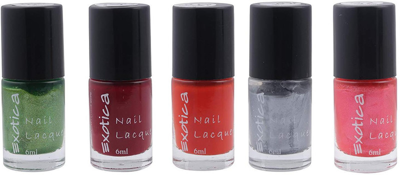 vowel Vowel-Exotica Nail Lacquer, Multi, 30 ml, Pack of 5 Delicious desire, saffron rage, luscious treat, sky line and turquoise pleasure(Pack of 5)