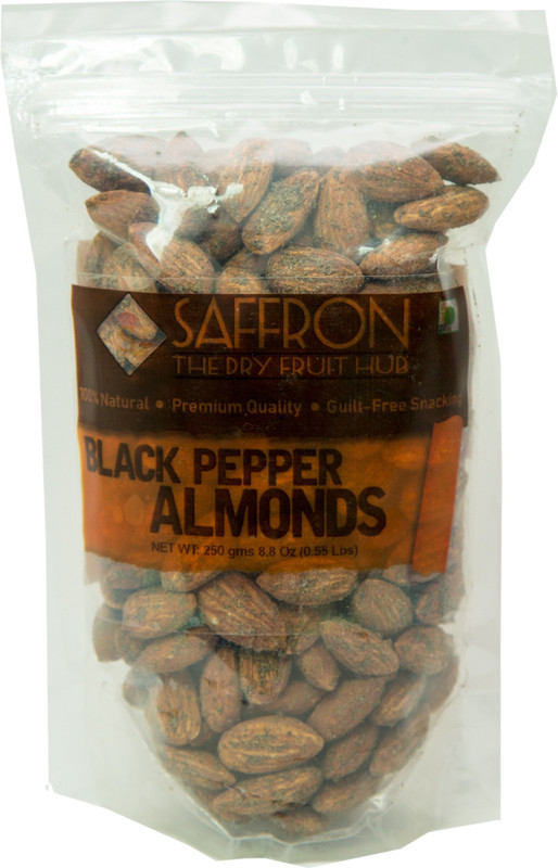 Saffron Flavoured Black Pepper Almonds(250 g)