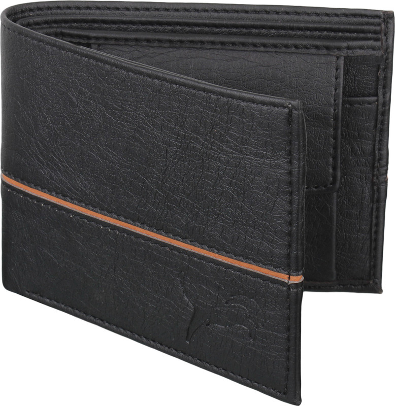 wildedge Men Casual Black Artificial Leather Wallet(5 Card Slots)