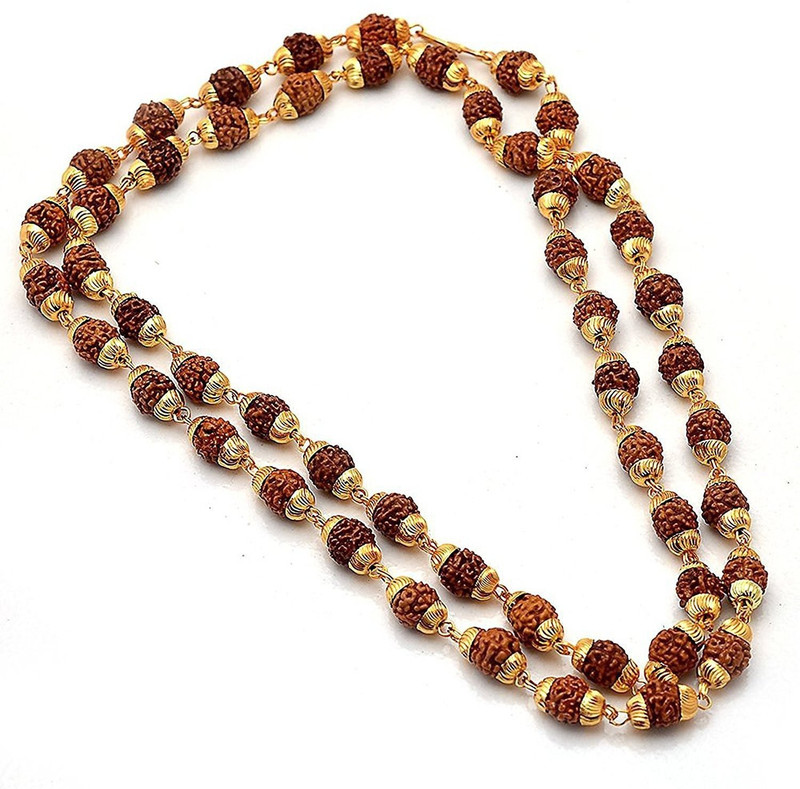 ashvi Ashvi Cottage- Brass Rudraksha Gold Plated Chain For Men ,boys and unisex Beads Alloy Chain