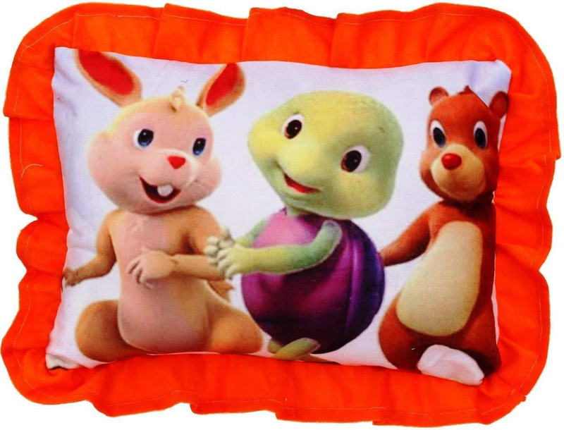 jassi toys Small Baby Cushion/ Pillow for Kids with Cartoon Character | Soft Stuffed Toy Folds to Decorative Piece | Birthday Gift Item(Random Cloth Color) (raabit Rat Turtle)  - 20 cm(Red)