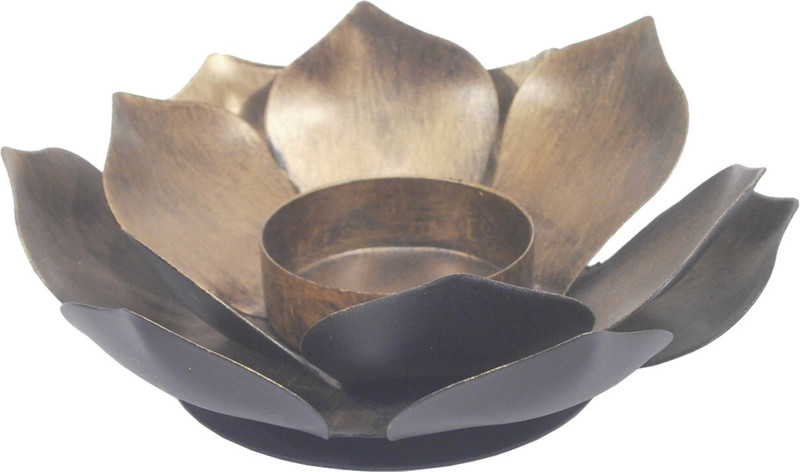 rrshandicrafts Royallifestylee GOLDEN IRON T-LITE HOLDER Iron Candle Holder(Gold, Pack of 1)