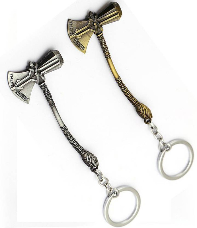 gizmosoul Avengers 3 Infinity War Thor Axe Hammer GOLD , SILVER (set of 2) Key Chain